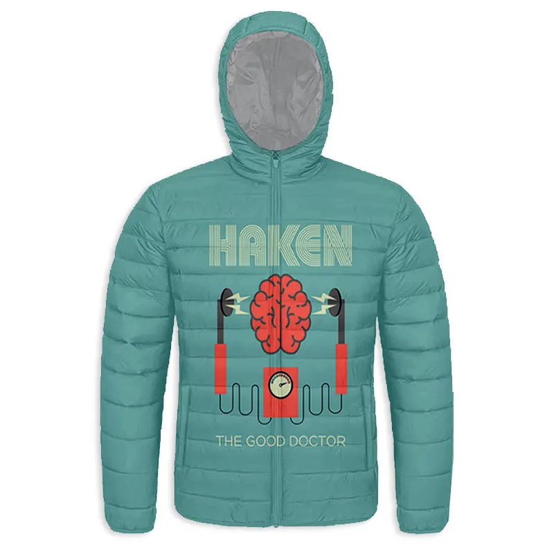 New Fashion 3D Printed  Haken Band  Zipper Down-filled Coat  Hooded Sweatshirts Harajuku Hoody Tops Clothing