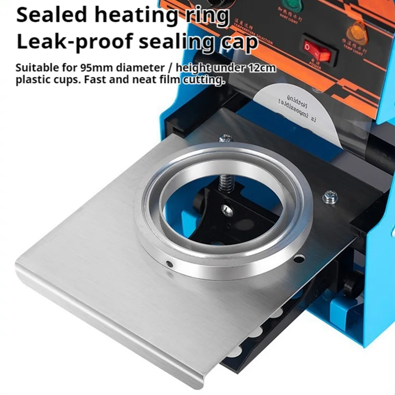 Commercial Automatic Manual Cup Sealing Machine For Milk Tea Soymilk Juice Hand Press Sealer 95mm Leak Proof Efficient Sealing