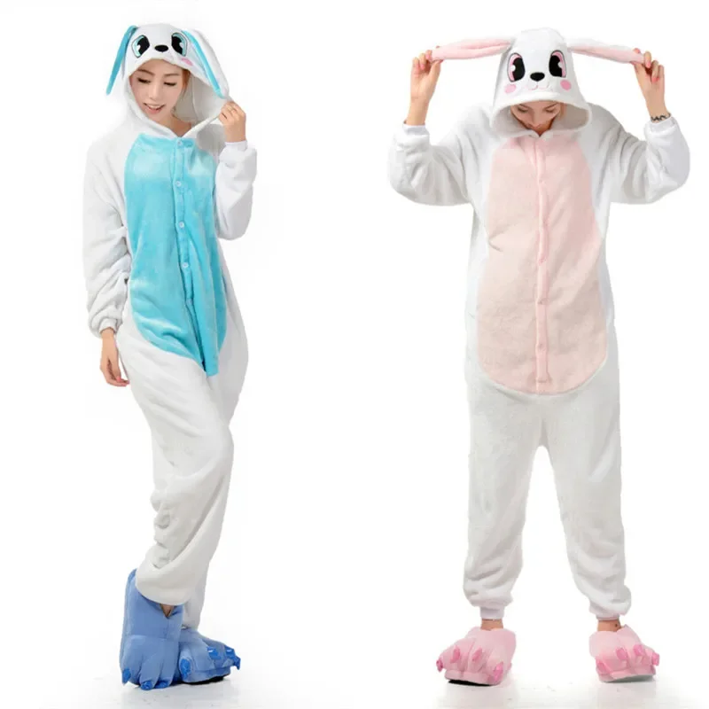 Adulto Cosplay Kigurumi Coniglio Animale Costume Donna Onesies Pigiama Halloween Carnevale Festa Tuta (esclusa pantofola) OI9529