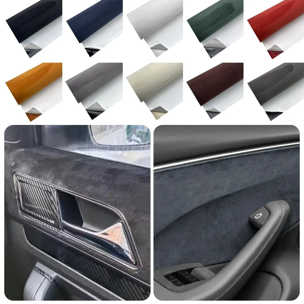 

20x30CM Car Interior Modification Stickers​​ ​​Premium Suede Texture​​ Wrap ​​Auto Self-adhesive Film​​ Durable Self-adhesive