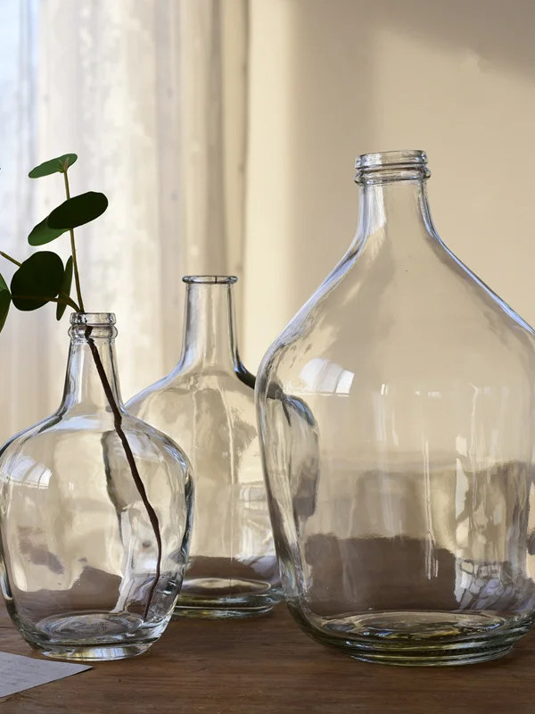 

Большая стеклянная ваза в скандинавском стиле «Клевер», декоративный элемент для гостиной, прозрачная стеклянная бутылка для цветов...