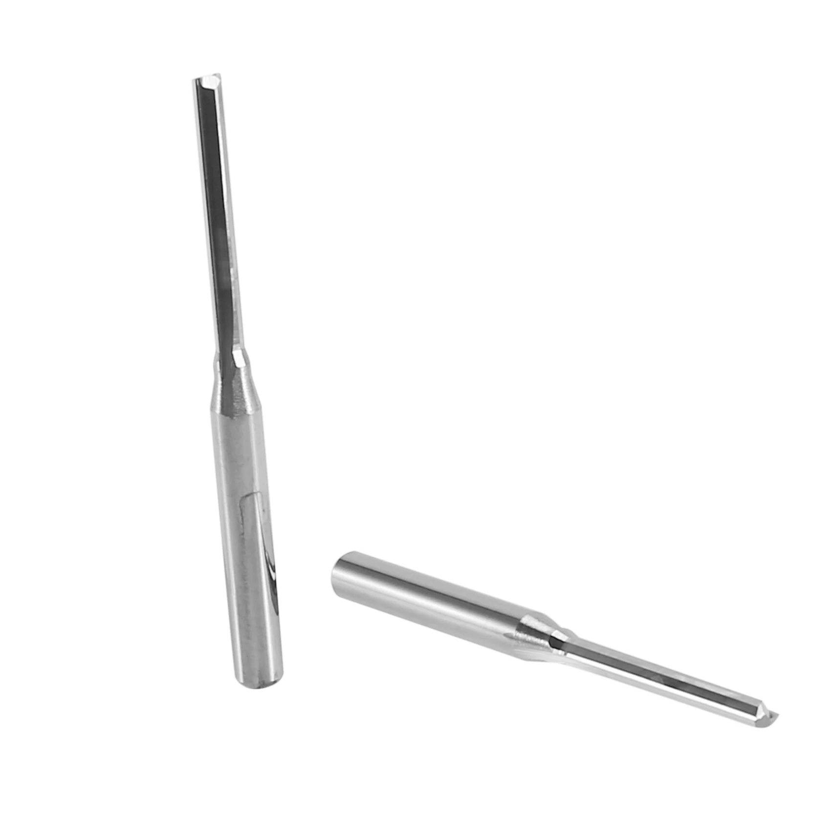 CNC 라우터용 스트레이트 엔드 밀, 스트레이트 슬롯 비트 우드 커터, 더블 플루트 비트 2 개, 3.175x2x17mm, 10 개