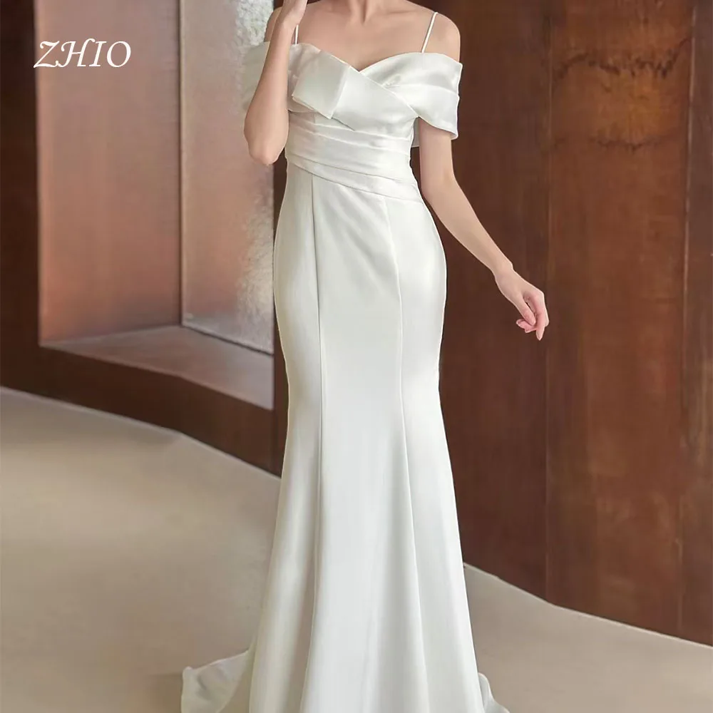 

ZHIO Элегантное свадебное платье русалки с открытыми плечами Вечерние платья Корейское свадебное платье для фотосессии по индивидуальному заказу 웨딩드레스