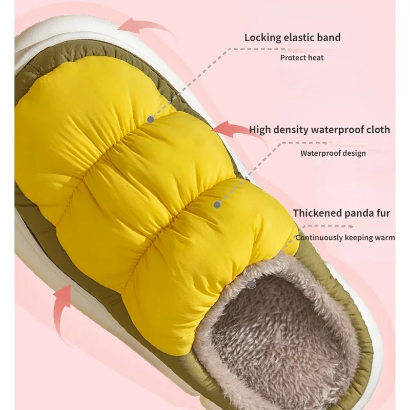 Casa Fuzzy Slipper donna inverno caldo pelliccia peluche antiscivolo Indoor pigro femminile Thermal Furry House Shoe Flat flip flop uomo maschile