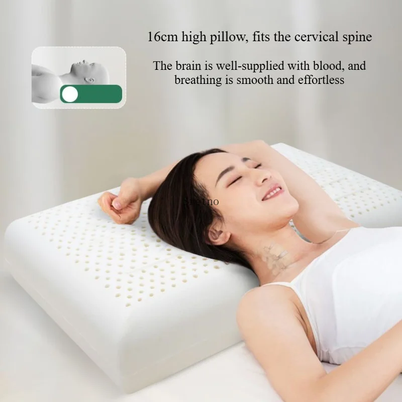 SRETNO Natural Extra High Latex Pillow for Neck Pain 45D/50D Firm Option Retains Shape After Long Sleep Pregnancy Body Pillows