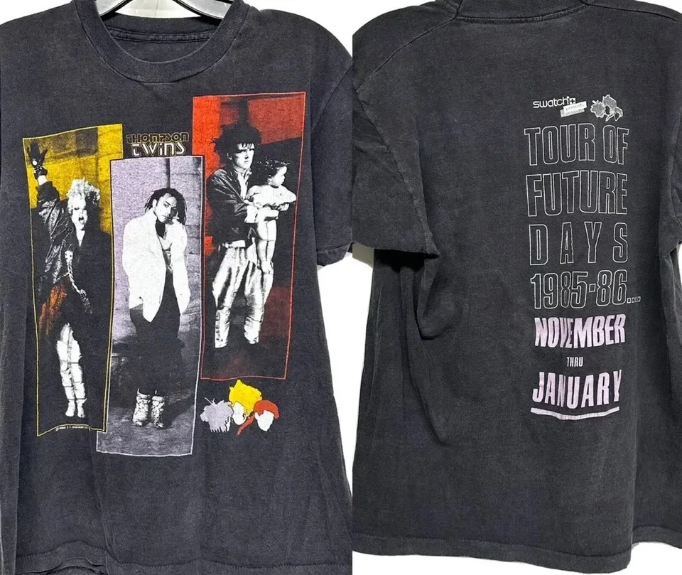 2 sides Thompson Twins Tour Shirt Reprint Black 1986 Unisex S-5XL UU124