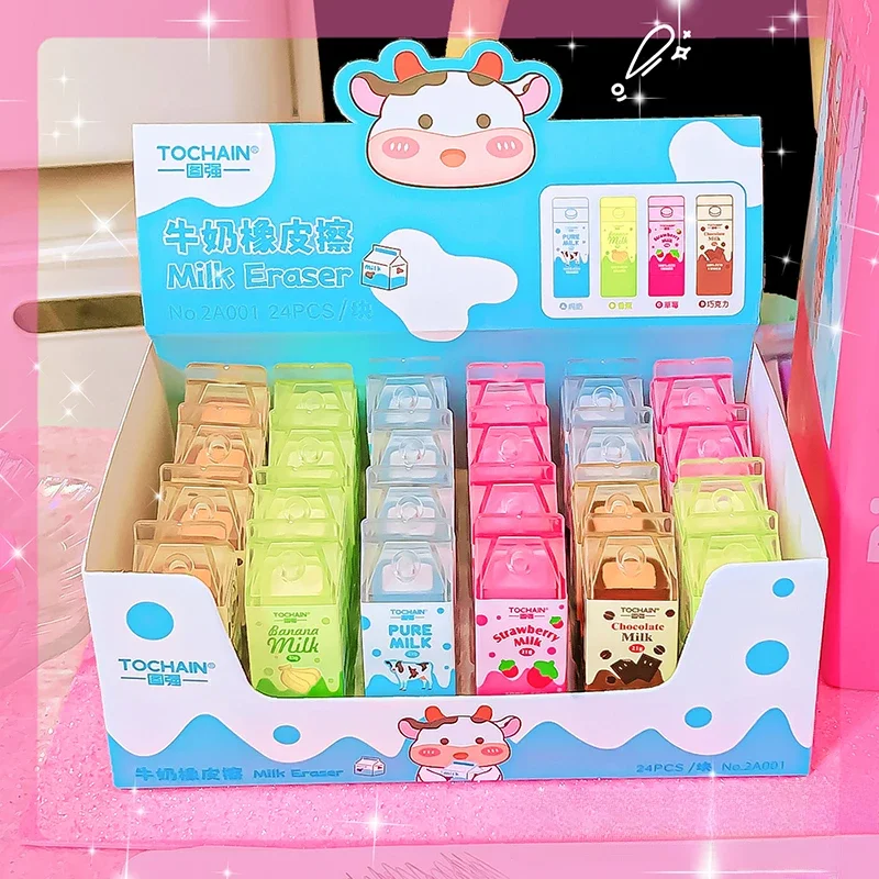 Stationery Items School Teacher Gift Office Supplies Classroom Back To School Milk Carton Rubber Erasers Cute Things