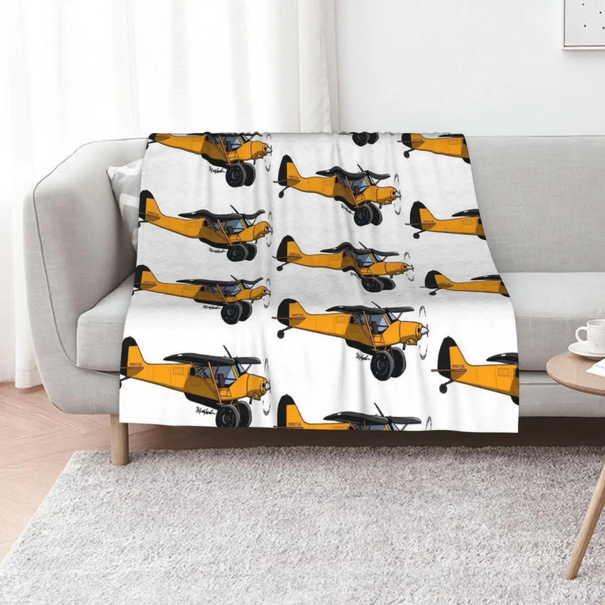 Yellow Experimental Super Cub Throw Blanket Vintage Hairys Thins Decorative Throw sofa bed Blankets