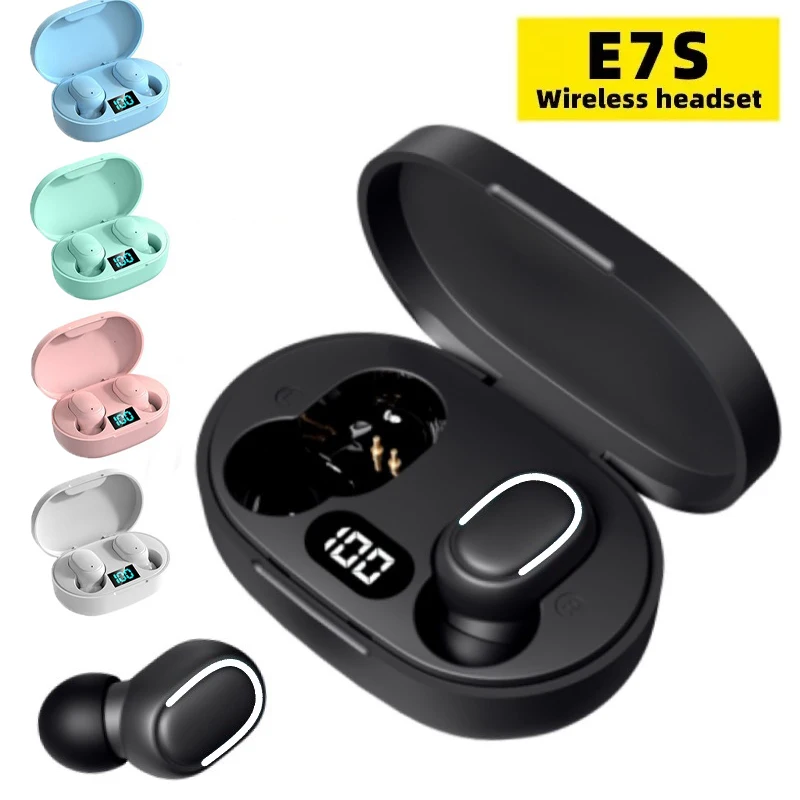 E7S Air Pro Fone Bluetooth Earphones Wireless Headphones LED Display Noise Cancelling Earbuds by Mic Wireless Bluetooth Headset