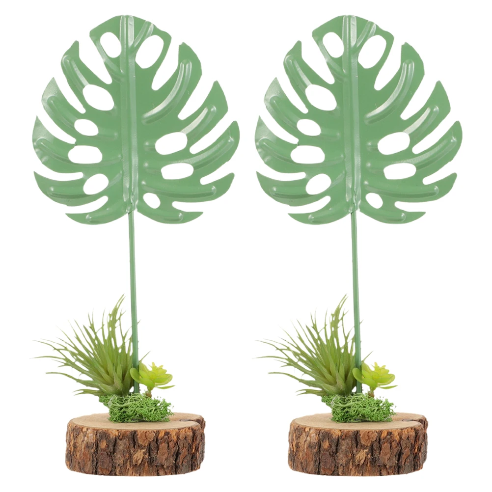 

2Pcs Artificial Monstera Leaf Resin Decor Bathroom Home Greenery Tortoise Back Plant Bedroom Office Nordic Style