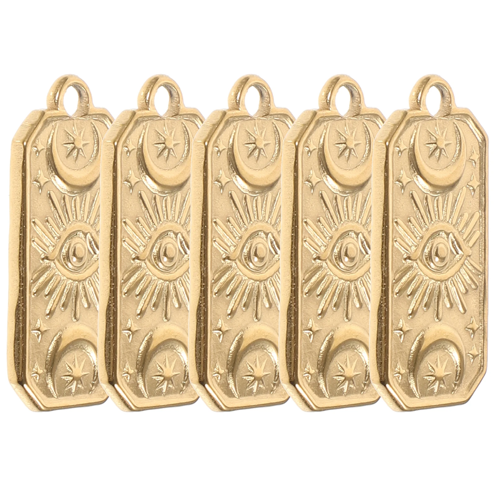 

5Pcs Vintage Religious Pendant Necklace Charm Crafts Bulk Metal DIY Charms Stainless Steel Jewelry Retro Faith Accessories