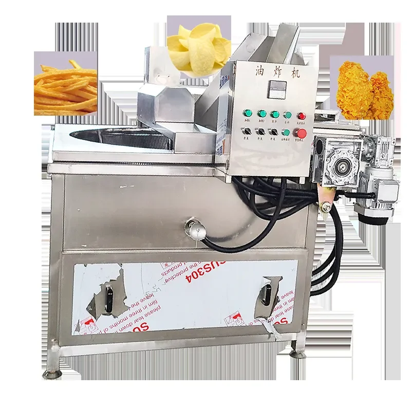 Commercial SUS304 High Output Electric Heating Continuous Automatic Fryer for Snacks and French Fries Frying Equipment