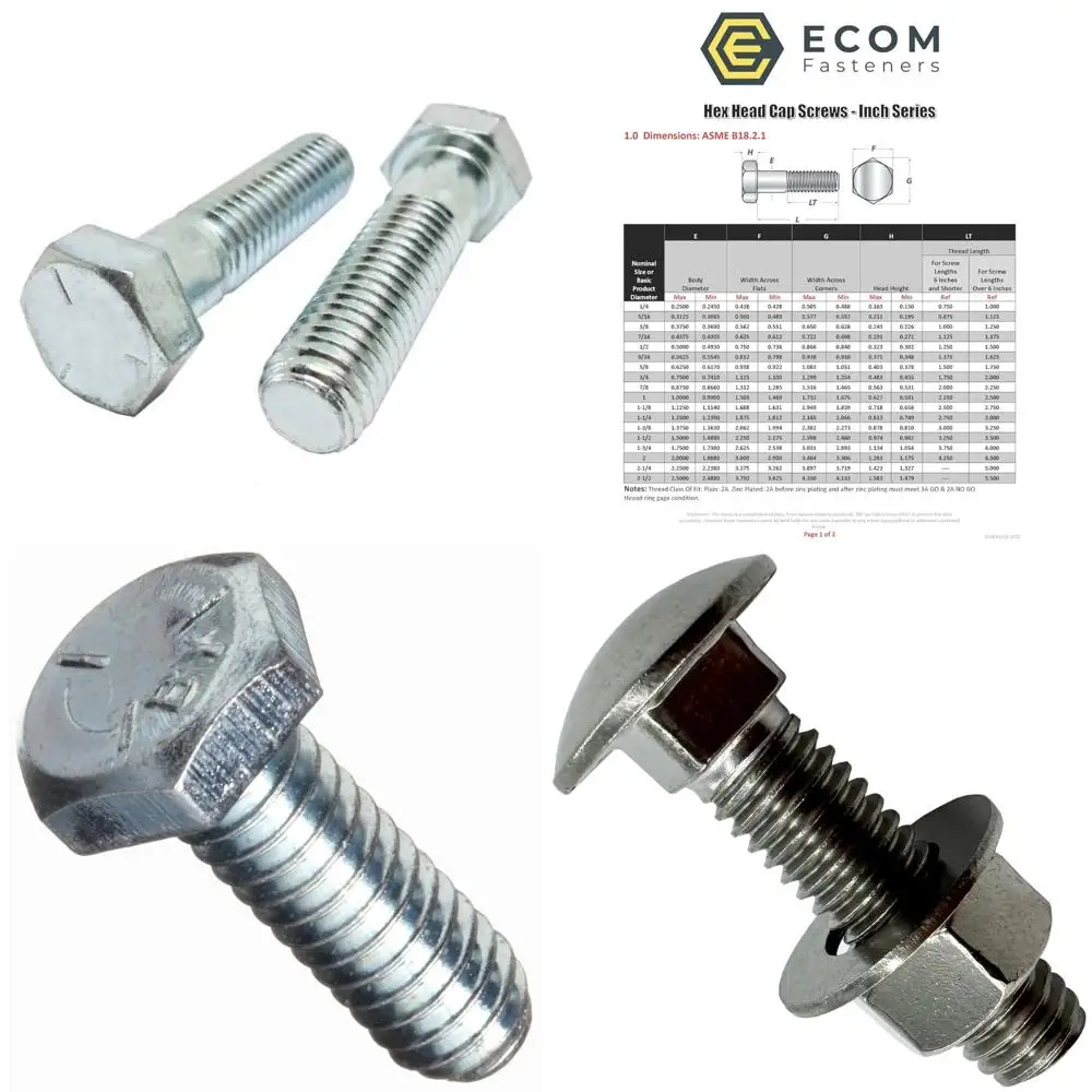 

Grade 5 Zinc-Plated Steel Hex Cap Screws, 5/16-18 x 2-3/4 Inches, Coarse Thread, 100 Pack, Partial Thread, Heavy Duty Fasteners