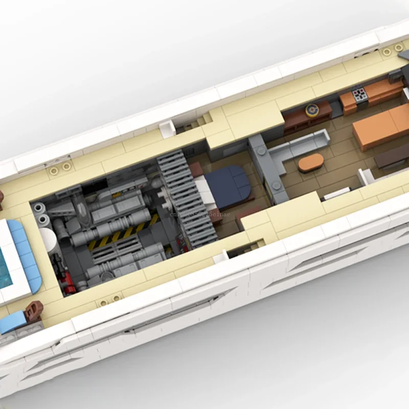Moc 2977 قطعة ميدي مقياس يخت اللبنات سفينة حربية نموذج الطوب التقني مجموعة الجمعية الإبداعية الاطفال لغز نموذج Xma الحاضر