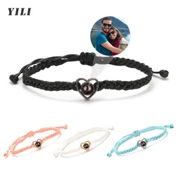 Custom Photo Projection Bracelet Picture Personalized Heart Photo Projection Bracelet 100 Languages ​​I Love You Bracelets Gift