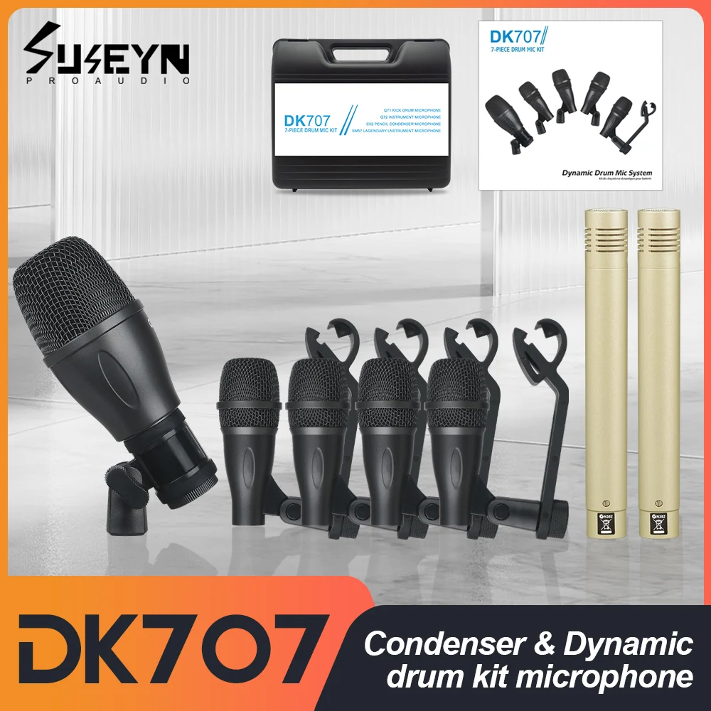 DK707 7-pack drum Microphone for High-Quality Recording Effects for Outdoor Performances and Indoor Recording