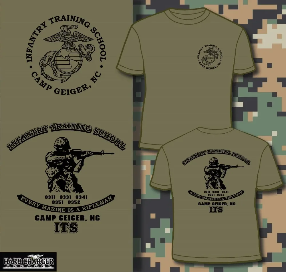 Usmc United States Marine Corps - Infantry Training School Grunt Camp Geiger, Ncmen Summer Round Neck Men'S T- Shirt