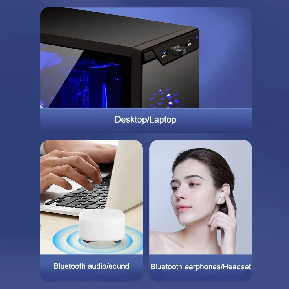 Adapter USB Bluetooth 5.4 5.3 do głośnika PC Bezprzewodowa mysz Klawiatura Muzyka Odbiornik audio Nadajnik Bluetooth