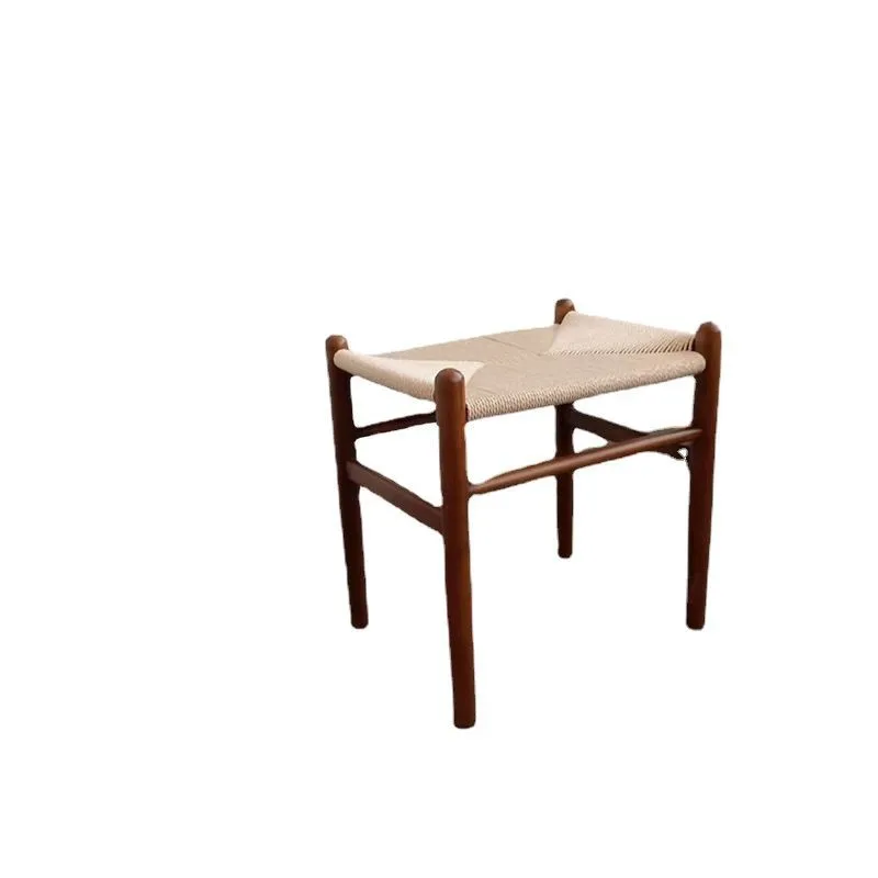 

Simple solid wood woven stool beech bench woven small bench new Chinese simple wind stool shoe changing stool