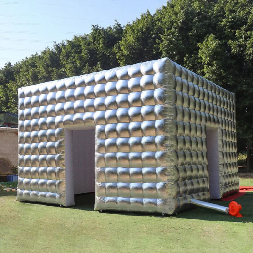 

13x13FT Giant Silver Commercial Inflatable Cube Tent for Party Events