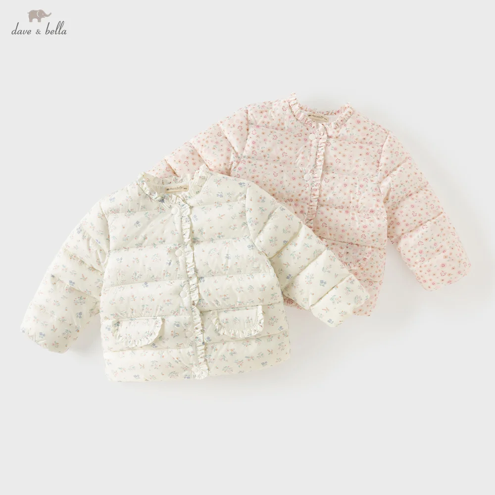 Dave Bella Children's Winter Girl's Print Down Jacket Clothes Outerwear And Coats For Babies 4- to 6-year-old Snowsuit DB4263846