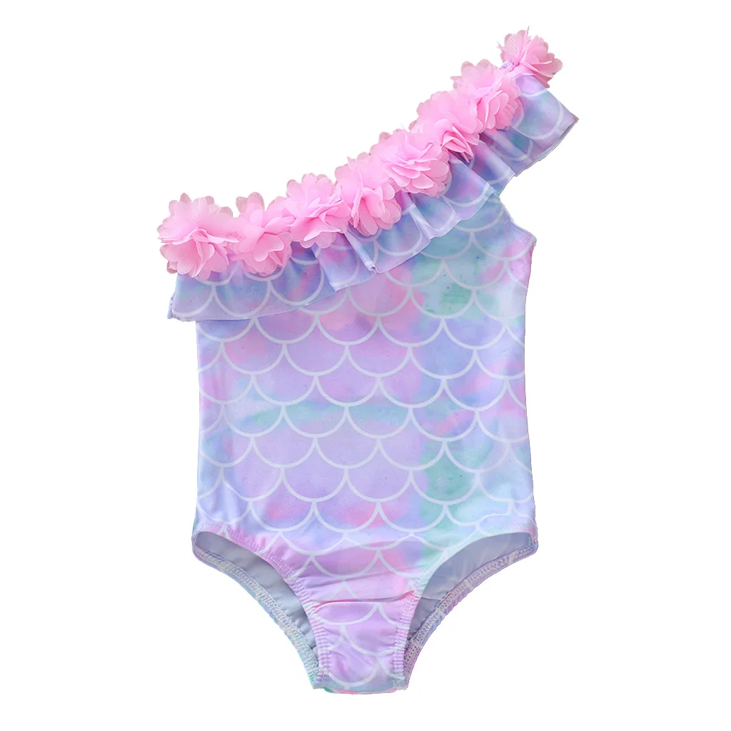 Summer Toddler Newborn Baby Girls Fish Scales Print Swimsuit Swimwear Bikini Beachwear Children Bathing Suit 1-5T