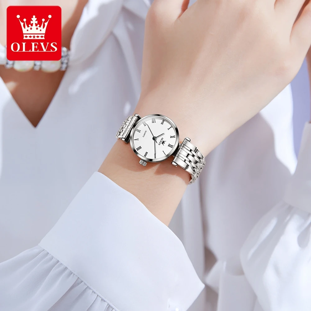 OLEVS 5592 Elegant Women\'s Watch High Quality Original Waterproof Stainless Steel Quartz Watch Classic Simple Dress Women Watch