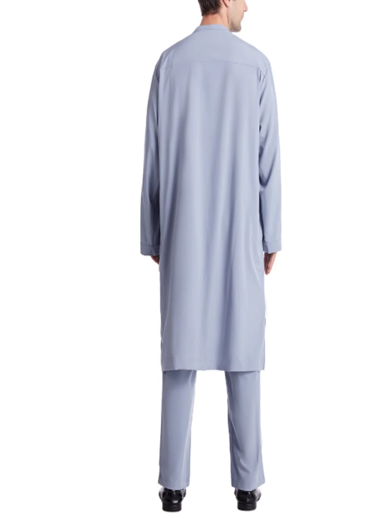 Arab men small stand collar ethnic robe suit, showing dignity