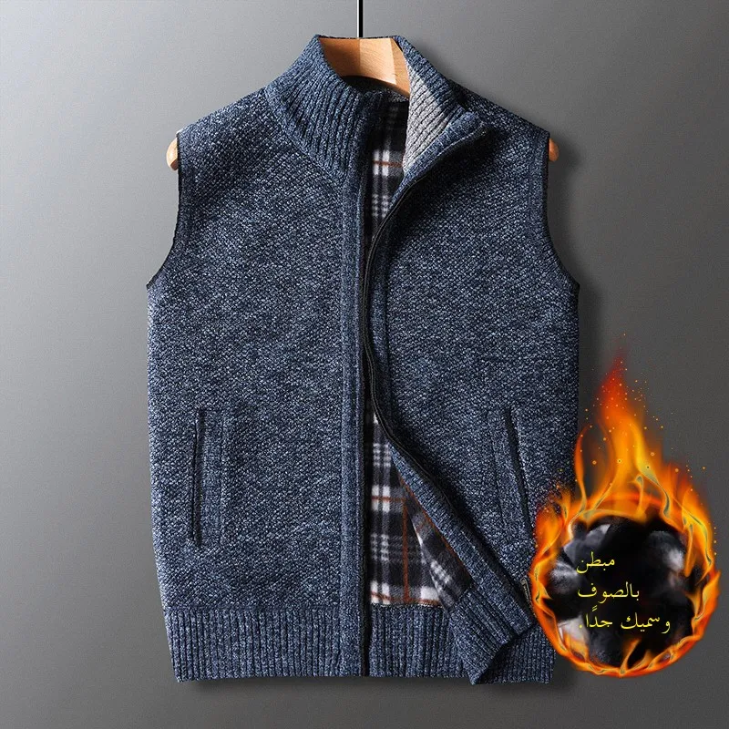 

Thiened Knitted Sweater Vest for ly Spring Autumn Winter Sle Open Cardigan Bal Cotton Blend Casual Wear