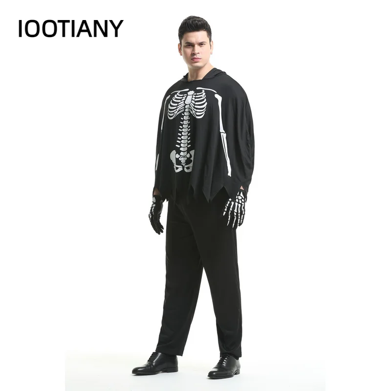 Mannelijke Terreur Zombie Cosplay Kostuum Halloween Feest Skelet Schedel Horror Kleding