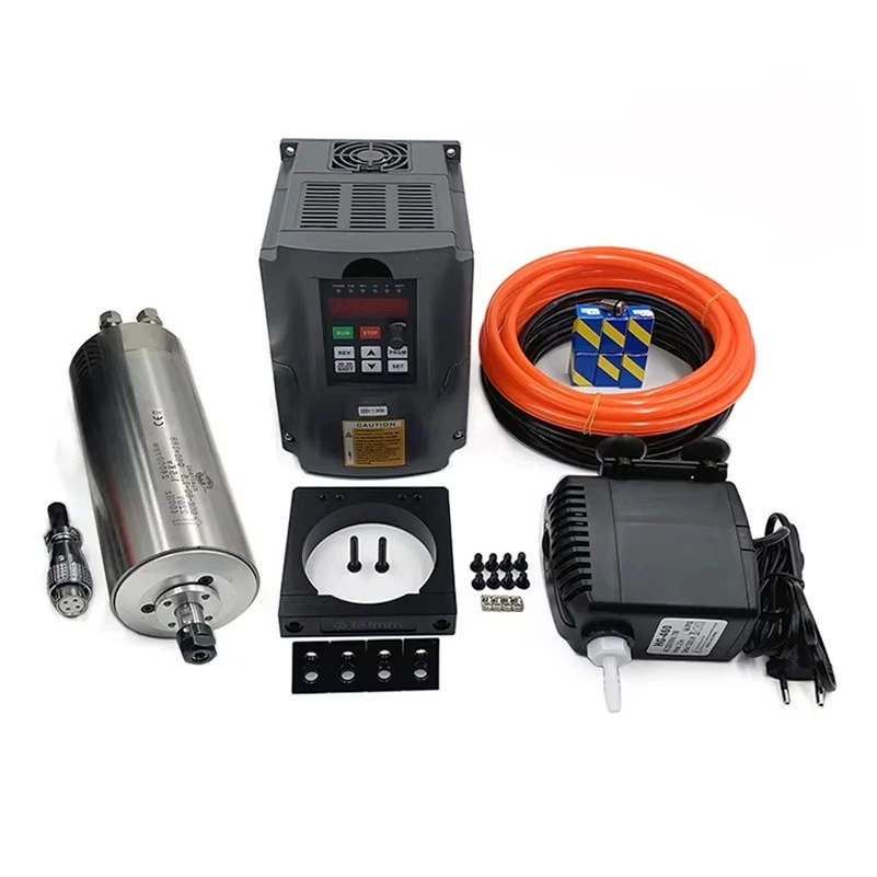 

1.5KW Water Cooled Spindle Motor Bundle With VFD Inverter 80mm Spindle Mount Kit Water Pump Cnc Spindle Motor for Cnc Router