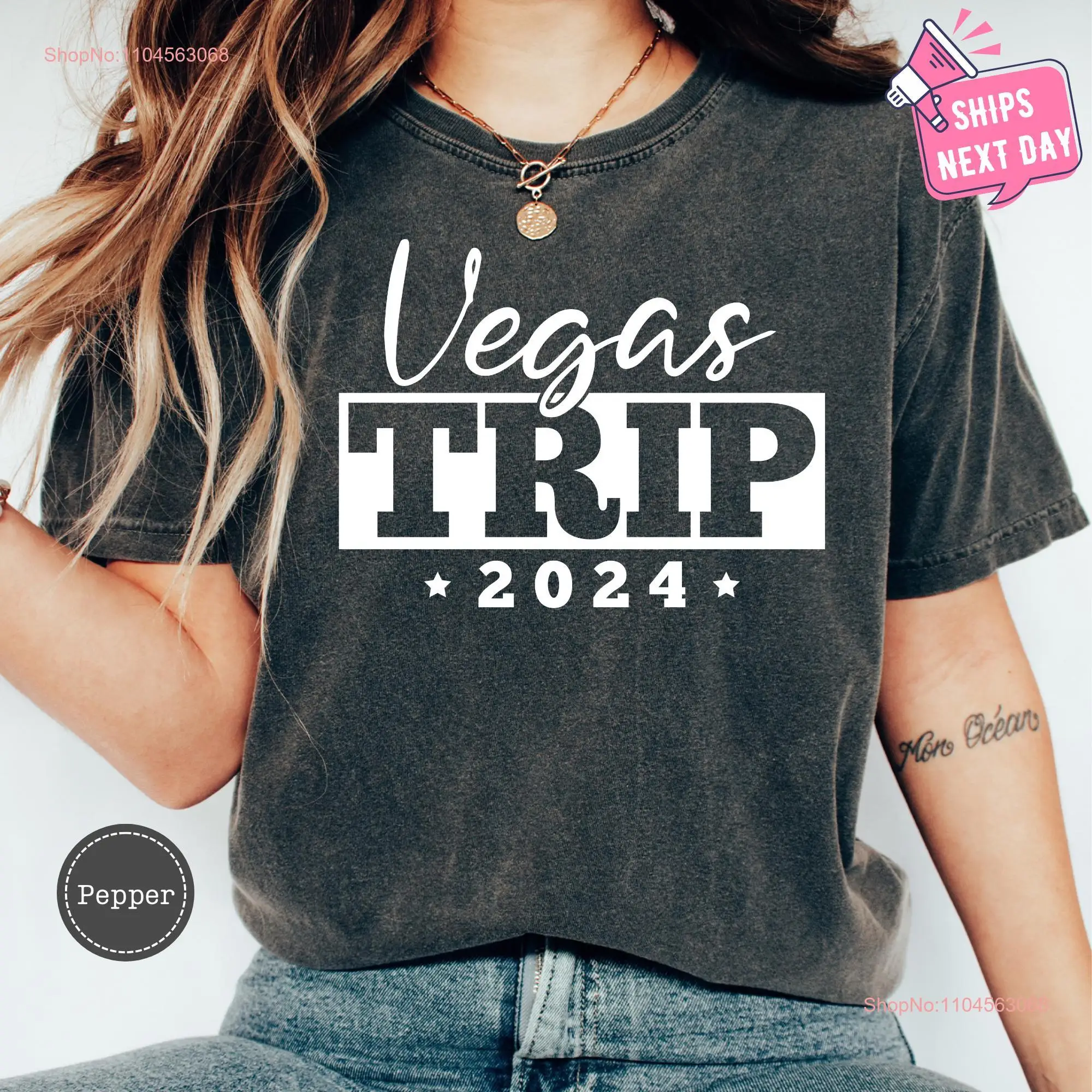 Couleurs confortables Vegas Trip t-shirt Las correspondant filles week-end vacances femmes voyage s manches longues ou courtes