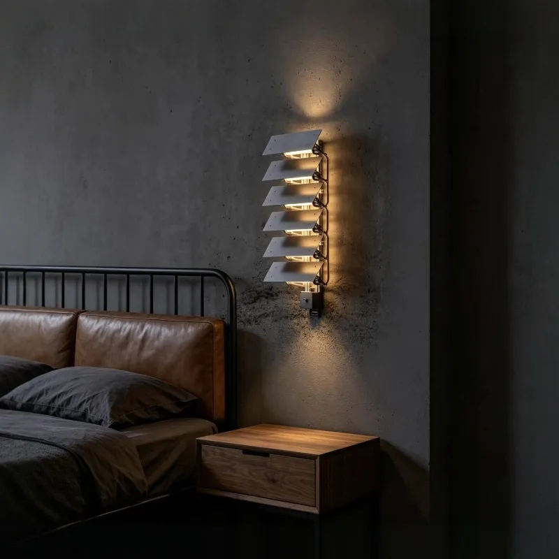 Movable six-door hanging lamp socket type stainless steel window wall lamp