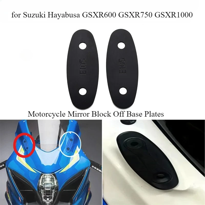 Motorcycle Mirror Block Off Base Plates fit for Suzuki GSXR600 750 1000 Hayabusa GSXR600 GSXR750 GSXR1000