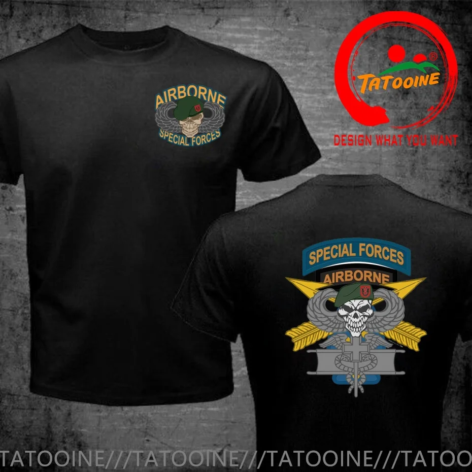 Funny Design US Army Airborne Special Force Skull SF 7th Medical Shirt Men Fashion Trendy Casual Clothing Stylish Tops Tee Shirt