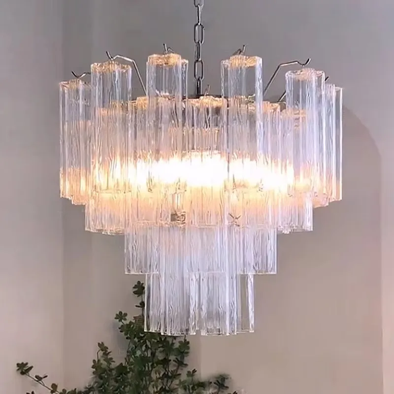 Vintage Glass Pendant Lights LED Home Decor Taper Ceiling Lamp Indoor Classical Luxury Hanging Lighting Fixture for Living Room