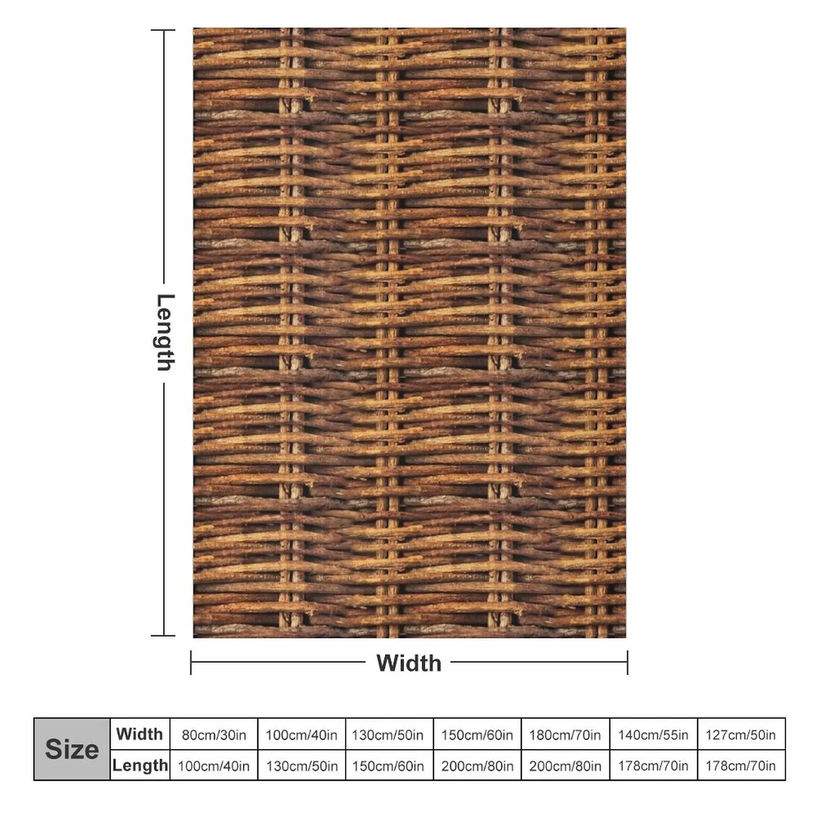 Braided Rattan Wood Wicker Background Texture Throw Blanket Single Vintage for babies Furry Blankets