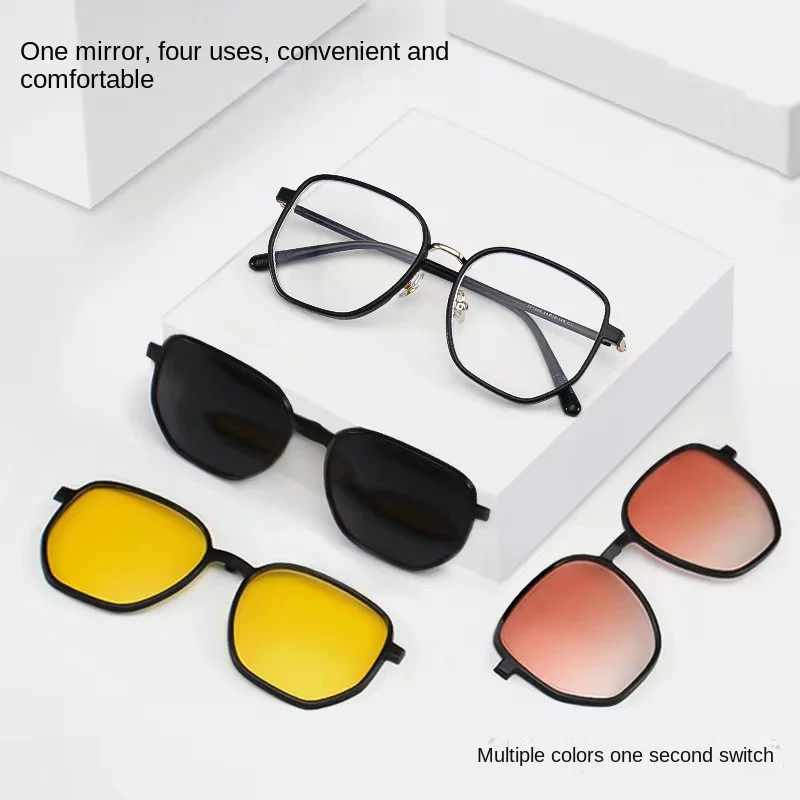 자석 안경 3-in-1 액티브 스포츠 편광 선글라스 여성용 근시용 세트 미러 편광 T121