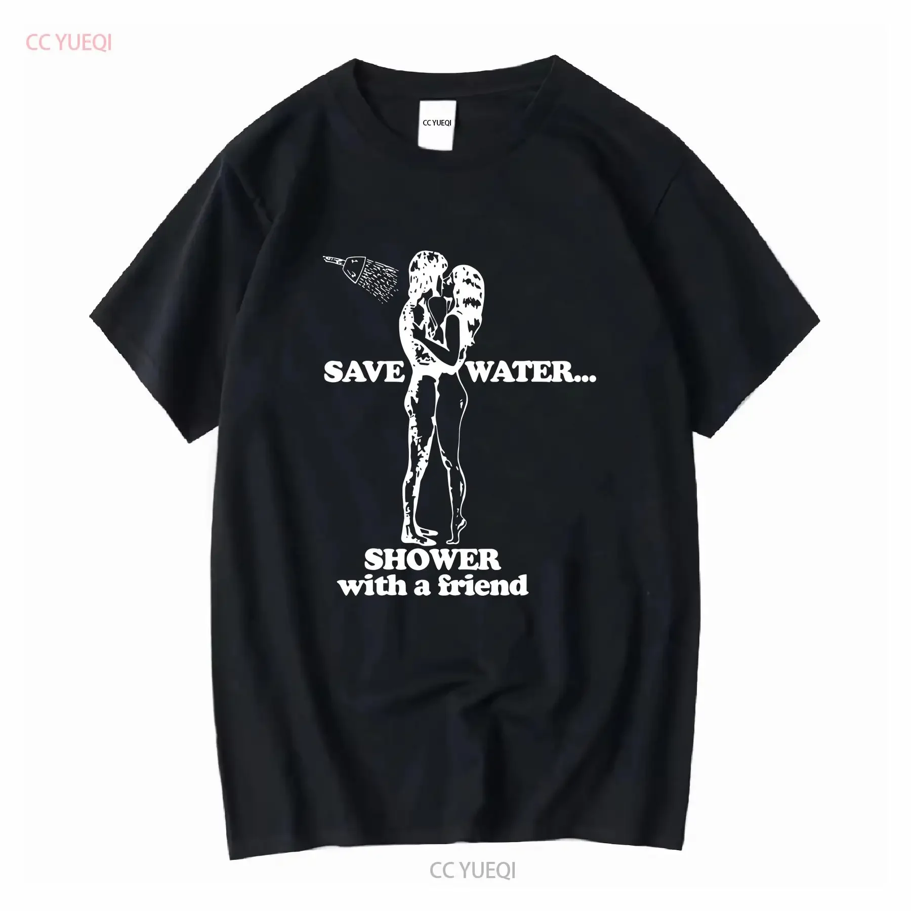 Funny Design Save Water Shower With A Friend T Shirt long or short sleeves vintage Washed homme designer clothes streetwear