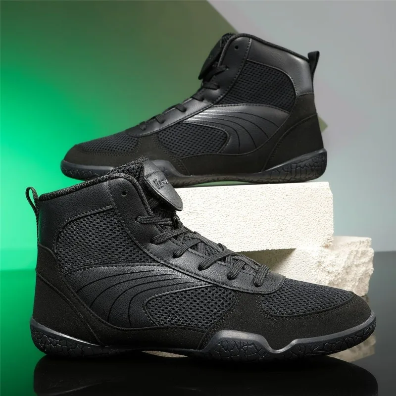 2026 New Arrival Boxing Shoes for Men Black White Wrestling Shoes Mens Top Quality  Boxing Sport Shoe Youth Mesh Fighting Shoes