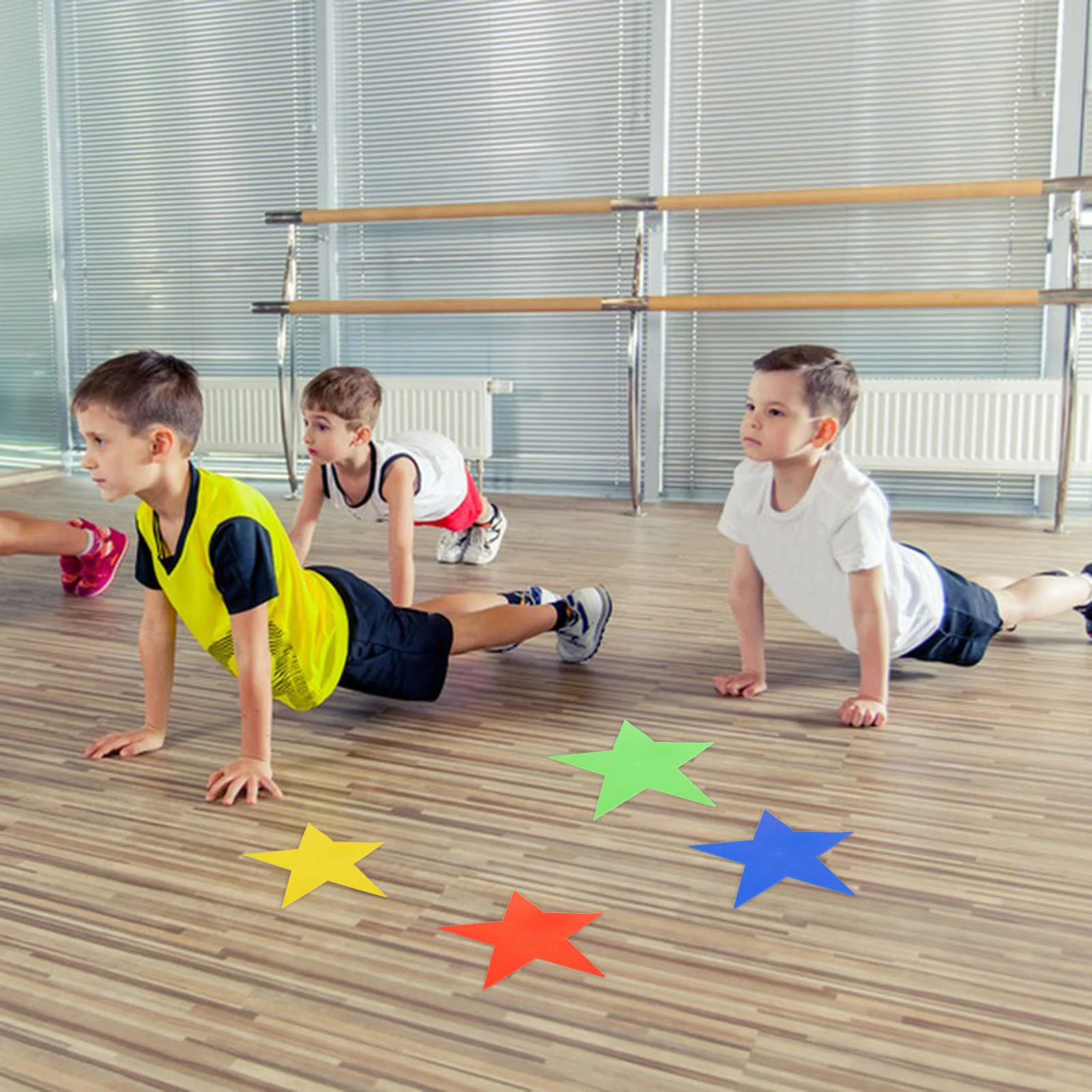 Marcadores de entrenamiento de fútbol con marca de flecha de estrella, almohadillas de marcado de puntos, fútbol para alfombras de suelo de gimnasio