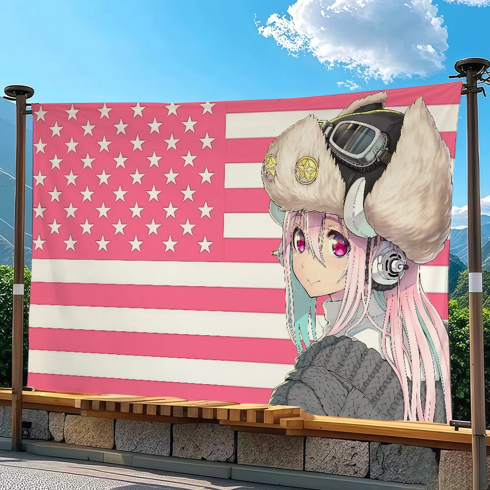 Anime S-SUPER S-SONICO Flag Tapestry Outdoor Party Bedroom Living Room Dormitory Decorative Themed Wall Hanging Banner Gift