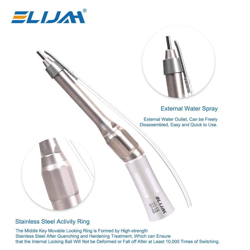 ELIJAH Dental low speed Straight Surgical Handpiece 20° Contra Angle Surgery Handpiece 1:1 Direct Drive Dental instruments Tools