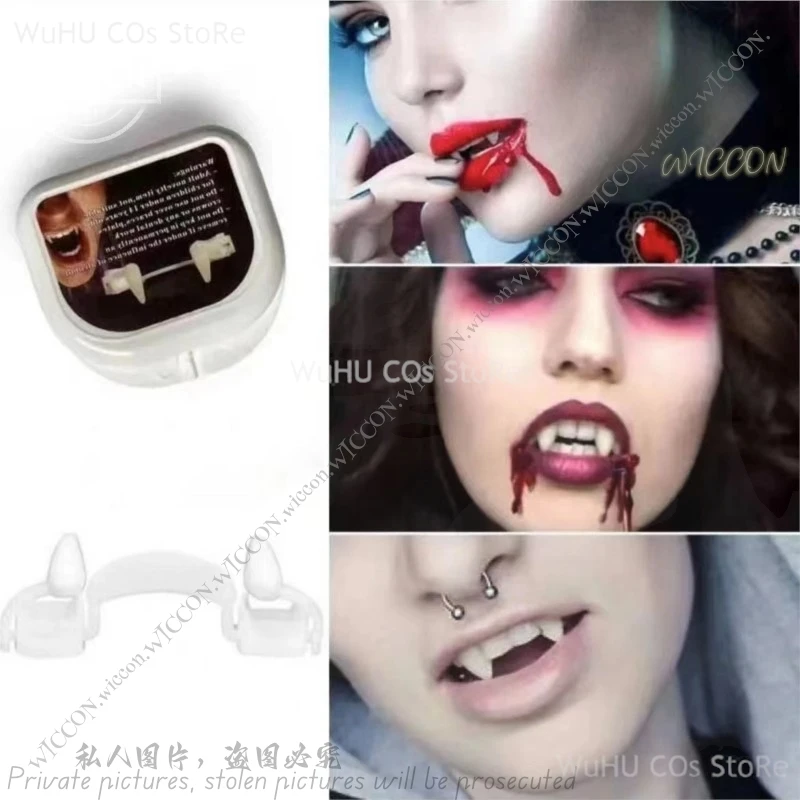 

Vampire Bloody Denture Halloween Cosplay Wig Black Prop Tooth Elf Woman Party Halloween Party Short Black Wig Hair Festivals Wig
