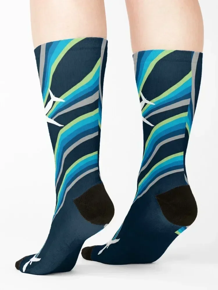 Aurora Borealis Airplane Socks luxe anti-slip Socks Women's Men's