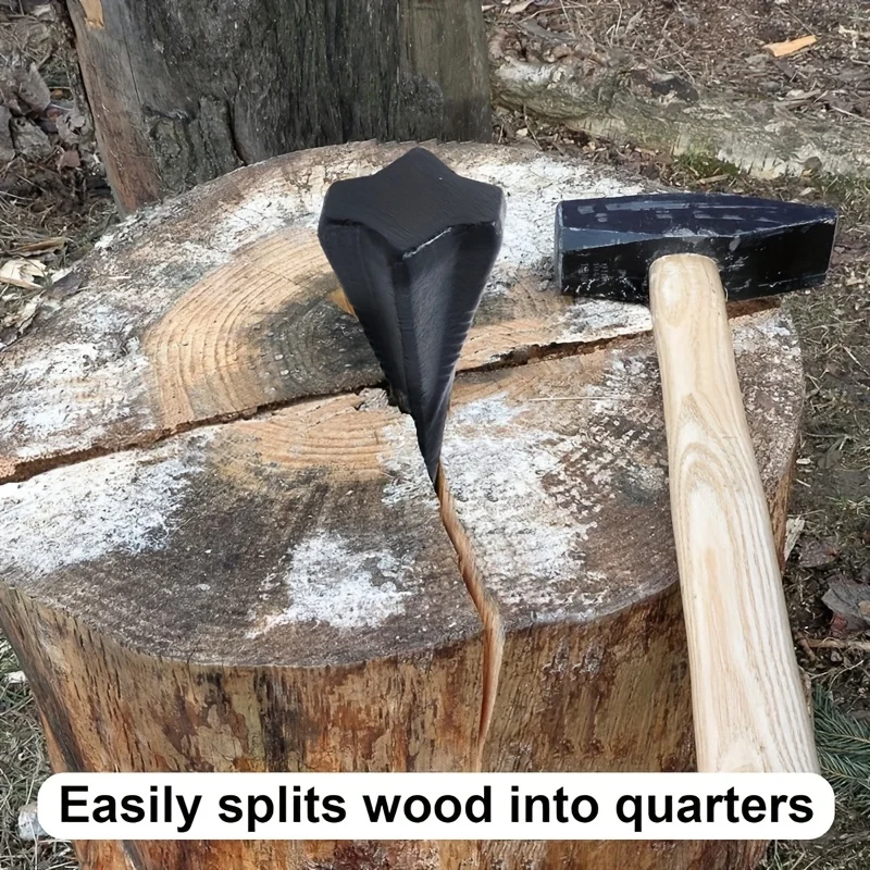 capable of splitting into 4 pieces efficiently. Heavy 4lb Manual Splitting Wedge - A labor-saving tool for splitting wood,