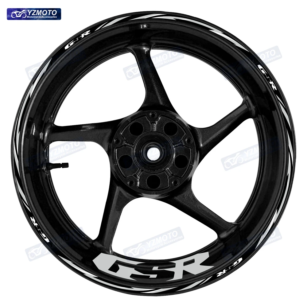For GSR 400 600 750 Motorcycle 17 Inch Front And Rear Racing Wheel Stickers Car Reflective Rim Motorbike Hub Tape Decal Sticker