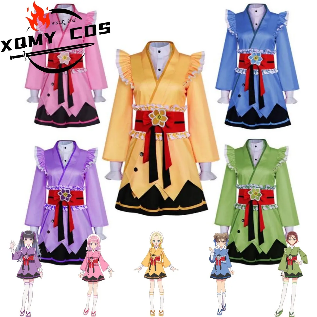 

XqAnime Maebashi Witches Akagi Yuina Uzumaki Mai Kitahara Kyoka Azusa Niisato Mitsumata Choko Kona Spy Kona S Tsume Kimono Lolita Skir