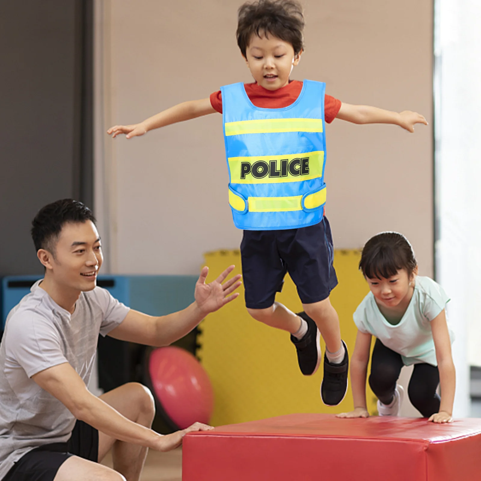 Gilet de Costume de Police pour enfants en bas âge, uniforme de Cosplay en tissu pour femmes et garçons