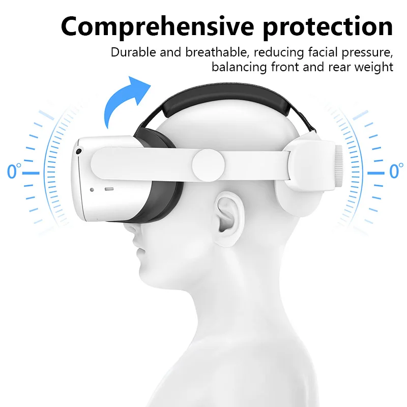متوافق مع ملحقات Oculus Quest 2 البديلة لحزام الرأس القابل للتعديل لدعم مريح معزز وغمر الألعاب